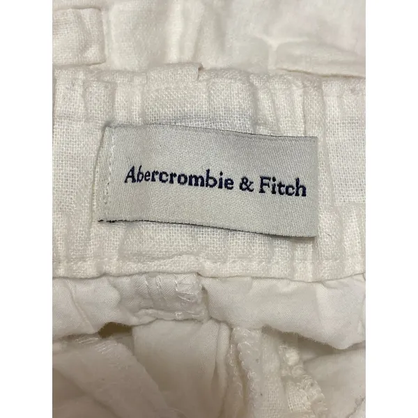 Abercrombie & Fitch White Linen Pleated Palazzo Wide Leg Trousers Dress Pants XS - Image 5