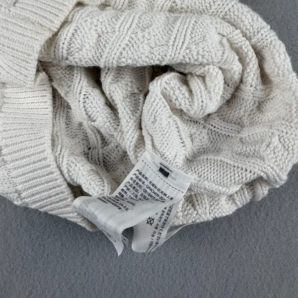 Abercrombie & Fitch Womens Cable Knit Sweater Vest Cream White XS Sleeveless Top - Image 7