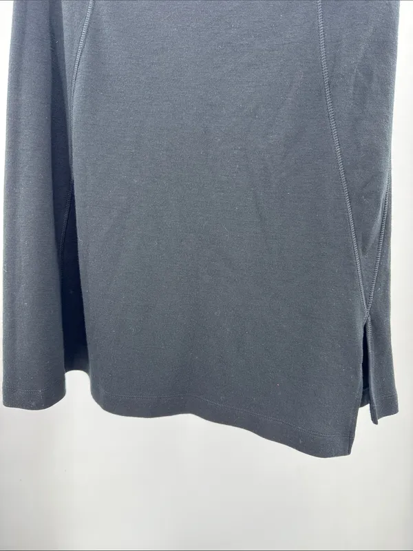 Smartwool Black A-Line merino wool knee length skirt L casual layering office - Image 7