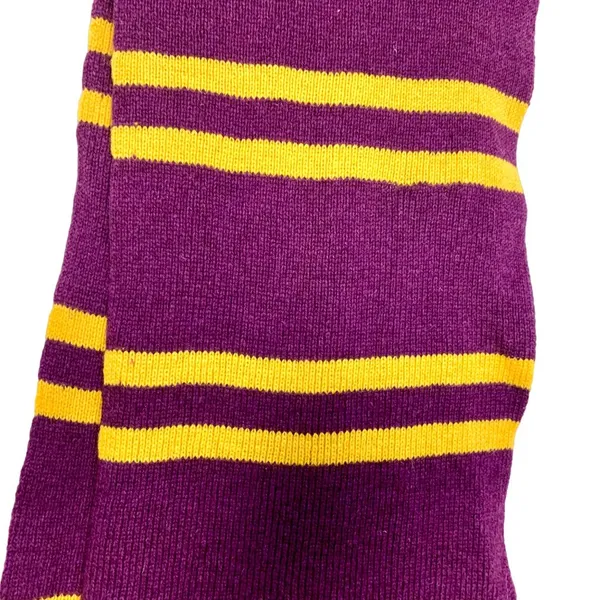 Harry Potter Gryffindor Scarf Costume Halloween Purple Yellow Stripe Lambs Wool - Image 4