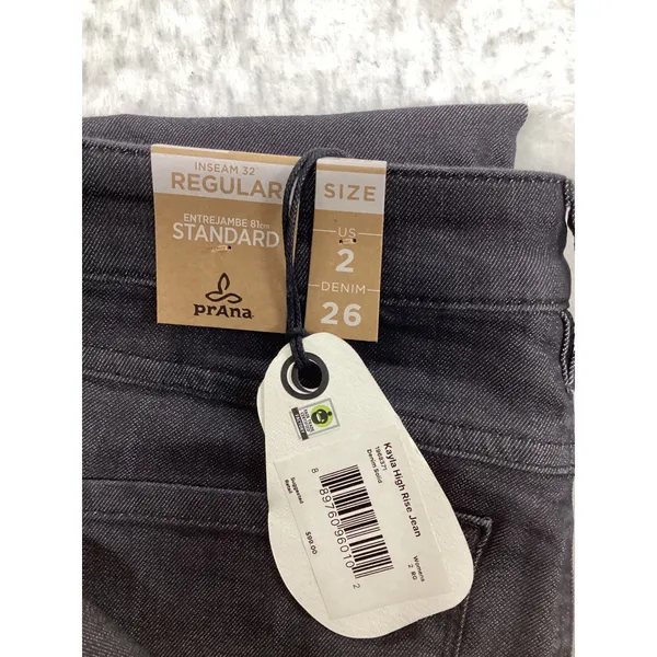 Prana Kayla High Rise Jean Denim Solid‎ Dark Gray Womens Size 2 26 Regular…. - Image 7