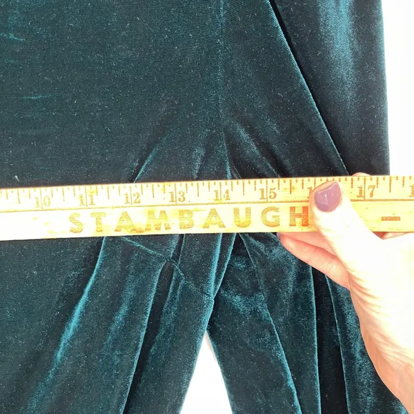 Unbranded Teal Green Velvet Puff Sleeve Wrap Tulip Mini Dress Small - Image 6