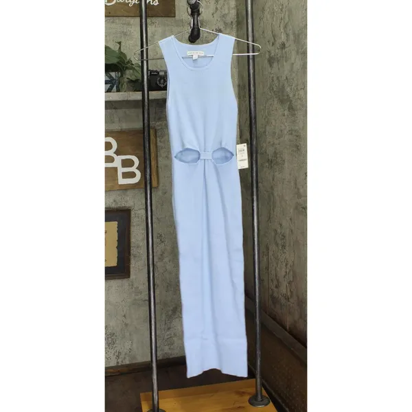NWT And Now This Womens Cutout Rib Knit Midi Dress Light Blue S - Image 2