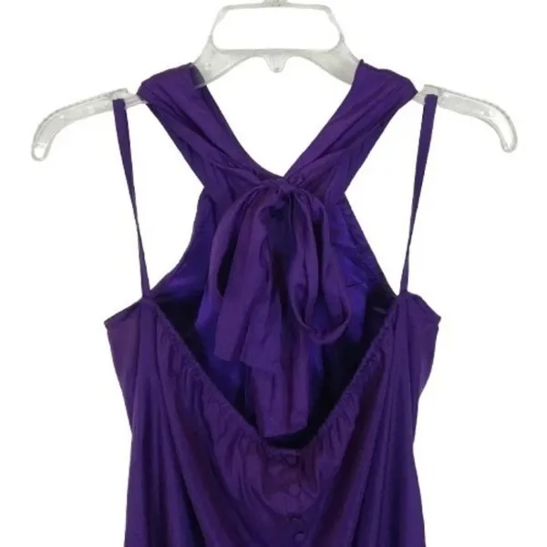 NWT Industry Womens Size Large 100% Silk Royal Purple Halter Neck Mini Dress NEW - Image 4