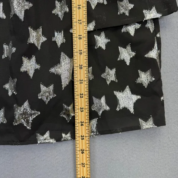 For Love & Lemons Black Silver Star Metallic Mini Dress Revolve Exclusive S - Image 5