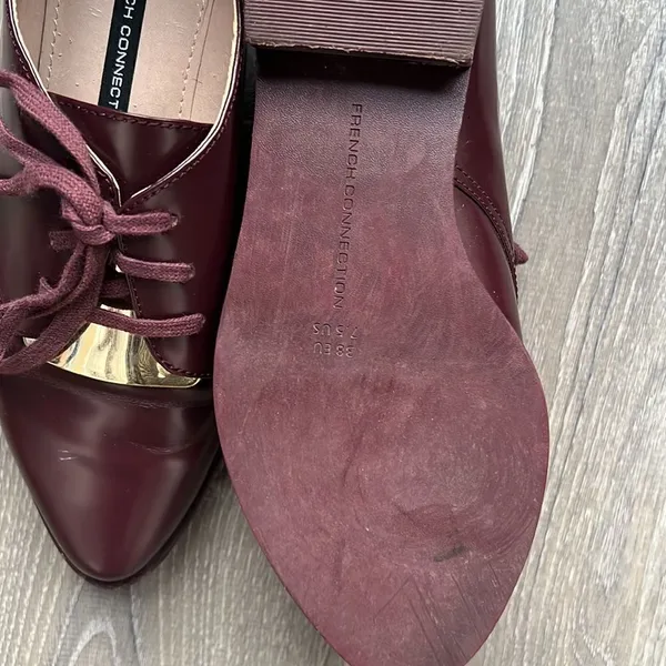 French Connection Woman’s Maeko Brown Leather Oxfords Shoes - Image 10