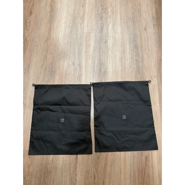 Givenchy Black Cotton Logo Drawstring Dust Bags Set of 2 Silver 4G Emblem - Image 3