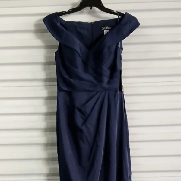 La Femme Formal Evening Gown Sz 4 Blue Wedding Party Mother Of Bride Dress - Image 10