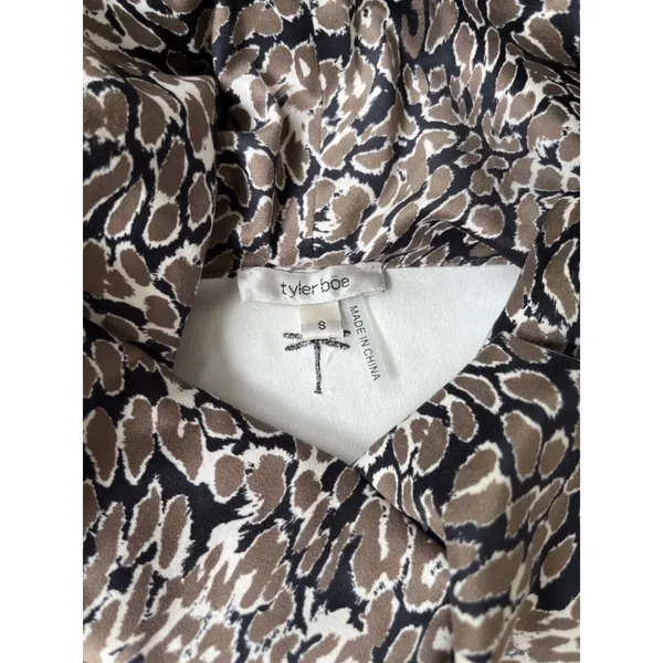 Tyler Boe Kim Faux Suede Dress Multi Animal Print‎ Midi Pockets Casual, Size S - Image 7