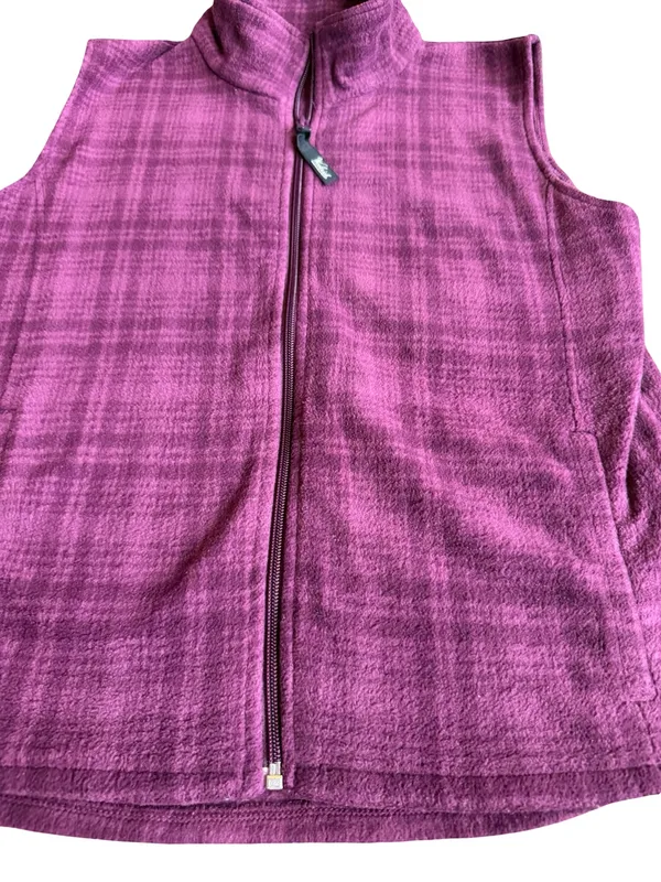 Woolrich Blackberry Hunt Purple Plaid Fleece Vest Full Zip Size M Women's - Image 13