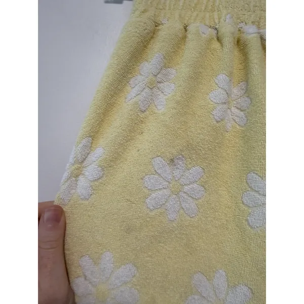 YLLW Yellow Daisy Print Terry Cloth Shorts Size XS - Image 8