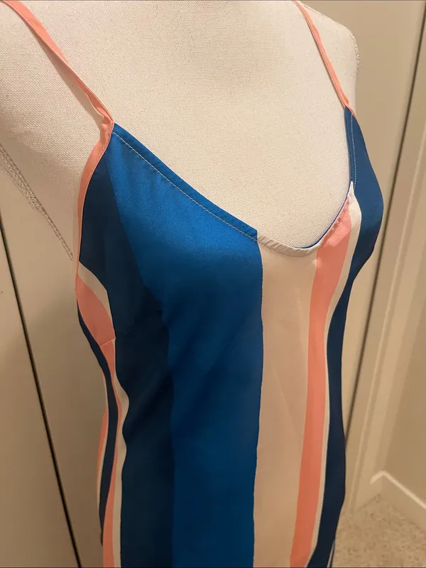 Lemlem x H&M blue striped satin dress size Small NWT #33 - Image 3