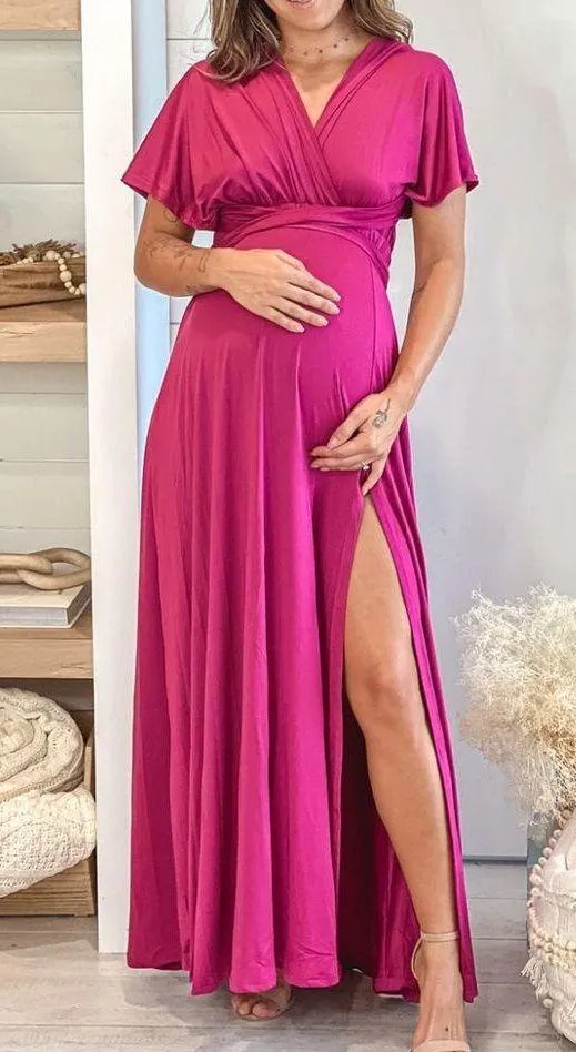 Saved by the Dress NWT MAGENTA MULTI TIE MATERNITY MAXI DRESS - SOLD OUT ONLINE - Image 3