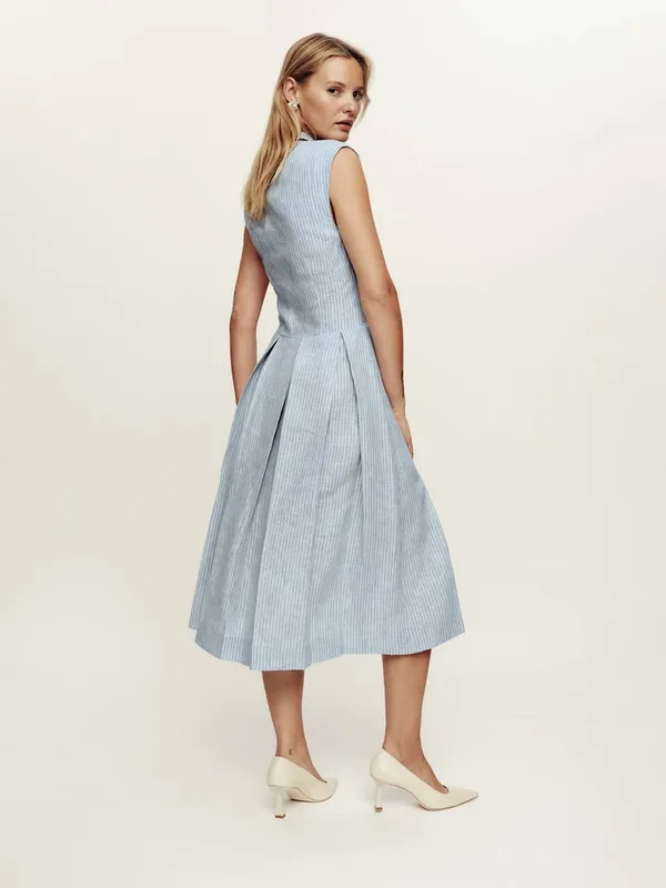 White Linen Reformation Dress - Image 3