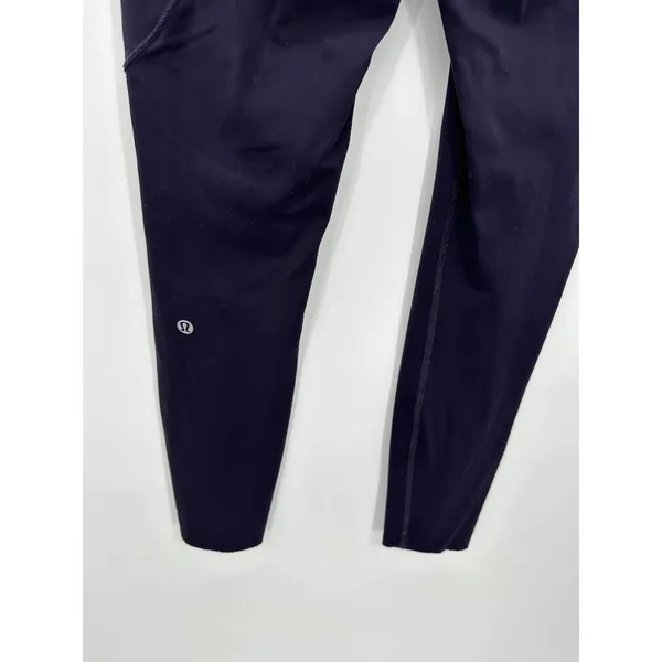 Lululemon Fast and Free 7/8 Dark Purple Pull On Tights Leggings Women's Size 6 - Image 7