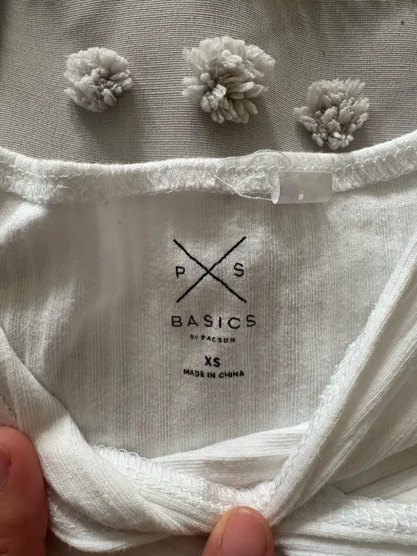 PacSun Crossover Crop Top White - Image 2