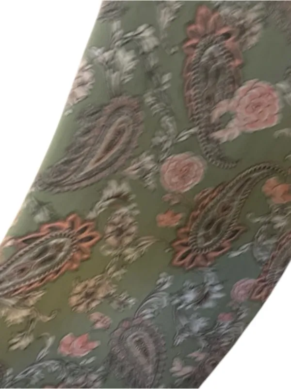 Paisley Floral Wide Leg Pants — Olive & Blush - Image 2