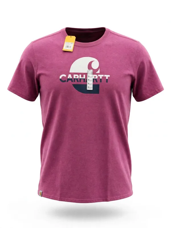 Carhartt Pink Graphic Logo Short Sleeve Tee - Image 2