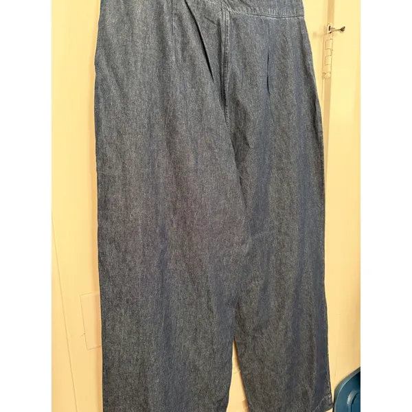 Who What Wear Womens 16 Dark Wash Denim High Rise Wide Leg Crop Pants NWT - Image 15