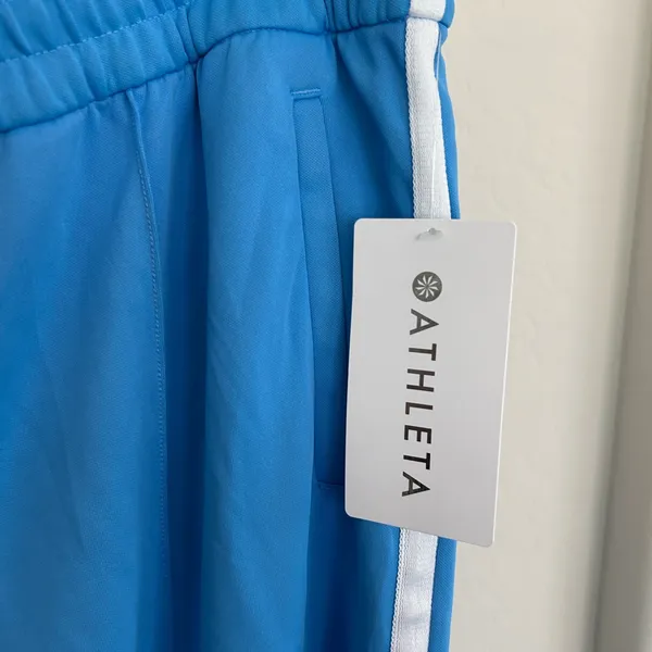 Athleta Tempo Mid Rise Wide Leg Track Pant Blue XL Tall NWT - Image 5