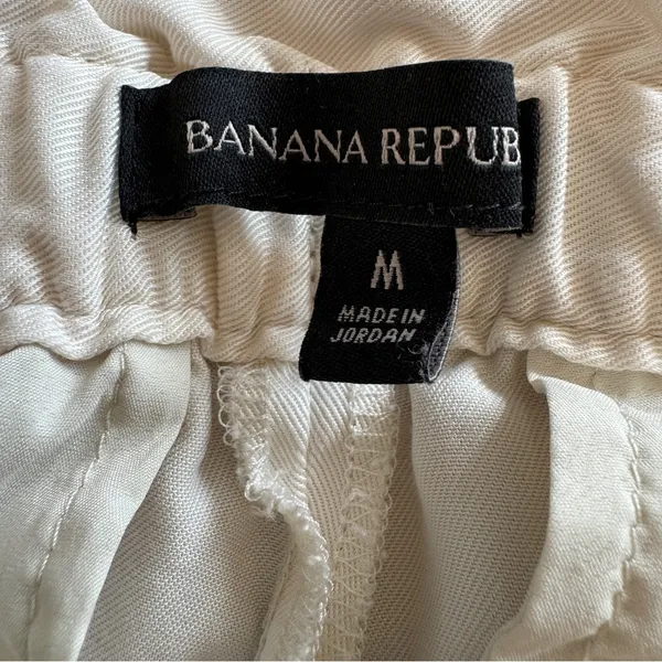 Banana Republic Rayon Paper bag Jogger Pants Ivory Women’s‎ Size M Medium - Image 4