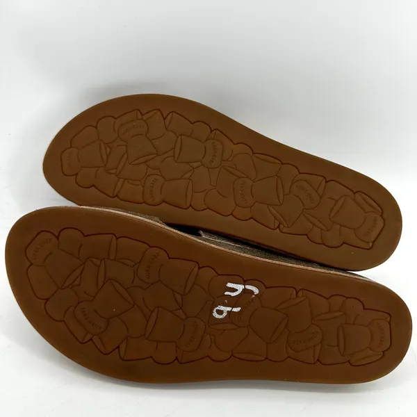 Kork Ease Tutsi Dual Band Slides Sandals Cork Italian Leather Metallic Gold 9 - Image 8