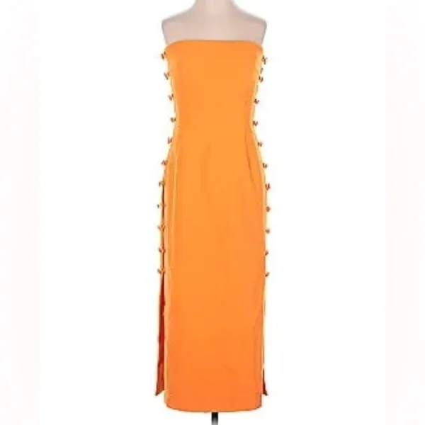 Gianni Bini Elegant Orange Strapless Dress - Image 2