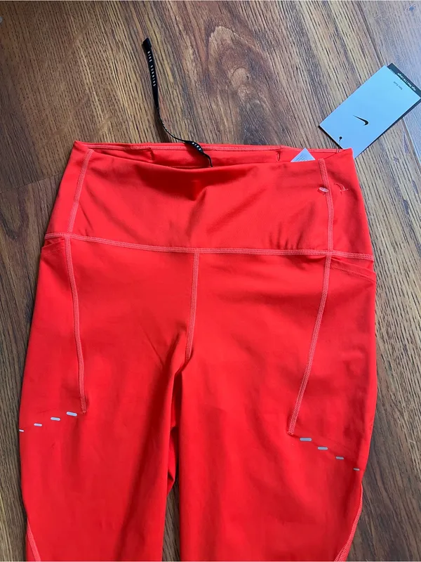 Nike Swift Dri-FIT Running Leggings Red High Rise 7/8 Length Women’s Small NWT - Image 5