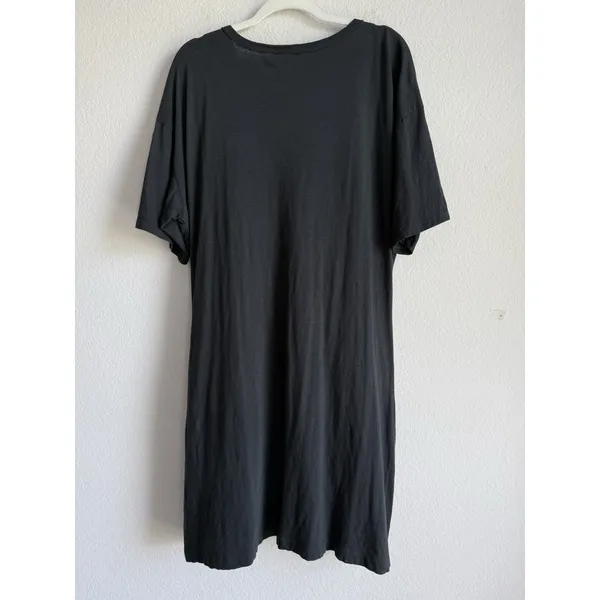 Aerie Women's XL Black Casual‎ T-Shirt Dress Ruched Waist Short Sleeve Casual - Image 7