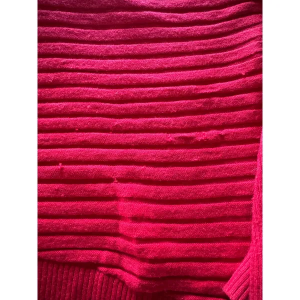 Time and Tru Womens‎ Red V-Neck Ribbed Knit Pullover Sweater Size S 4-6 - Image 2
