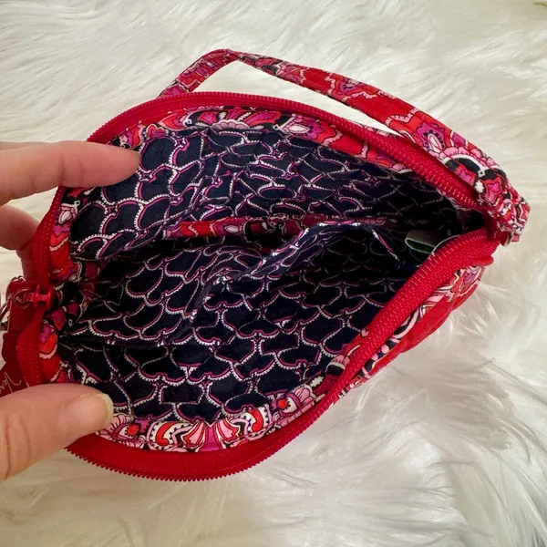 VTG Vera Bradley Red Wristlet Phone Case Wallet 7” Zip FRANKLY SCARLET - Image 8