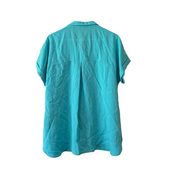 John Mark Short Cuff Sleeved Shirt Button Down Women Size Large Artsy Casual - Image 2