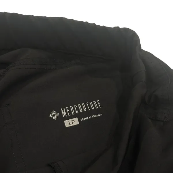 Med Couture Scrub Pants Size LP Black Drawstring - Image 4