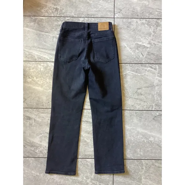 Denim Forum The Arlo High Rise Straight Jeans Black 28L Organic Cotton - Image 8
