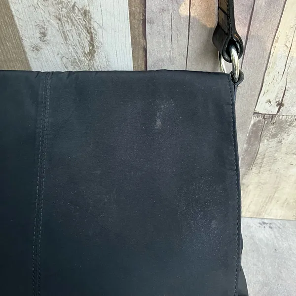Lauren Ralph Lauren Messenger Bag Large Black Nylon Croc‎ Trim Good Crossbody - Image 6