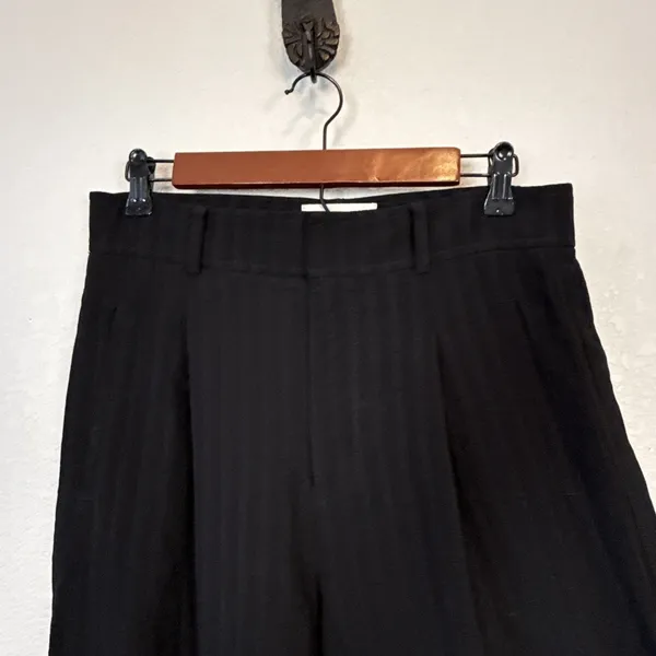 Everlane Womens City Stripe Way High Drape Pants Size 8‎ Black Viscose Wide Leg - Image 3