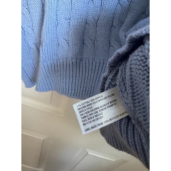 Wild Fable Preppy Blue Sweater Cable Knit Sleeveless Vest Juniors M - Image 4