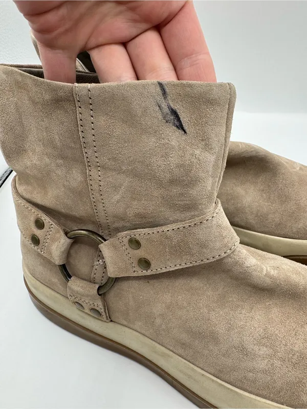 Free People Bodhi Harness Sneaker Bootie Moon Rock Suede Size 9.5 fall autumn - Image 2