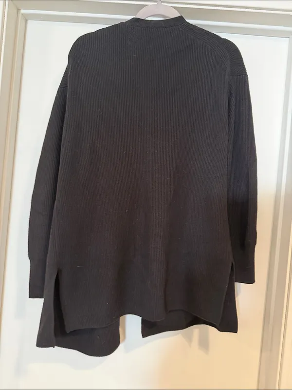 Ann Taylor Black Open-Front Ribbed Cardigan - Image 7