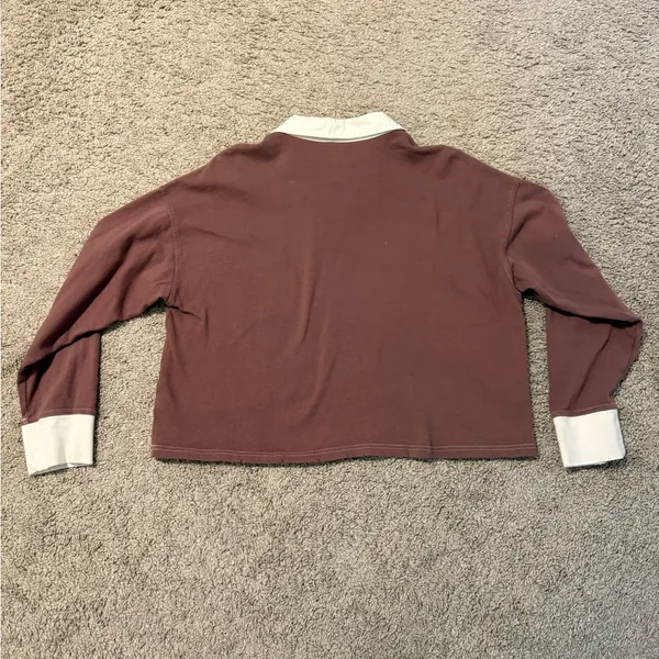Aerie Muted Purple Polo with White Collar Large - Image 2