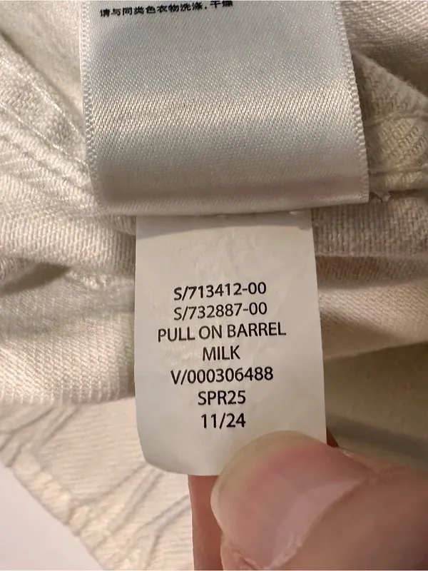 Gap Pull-On Barrel Pants Medium Milk Ivory Cotton Lyocell Utility - Image 7