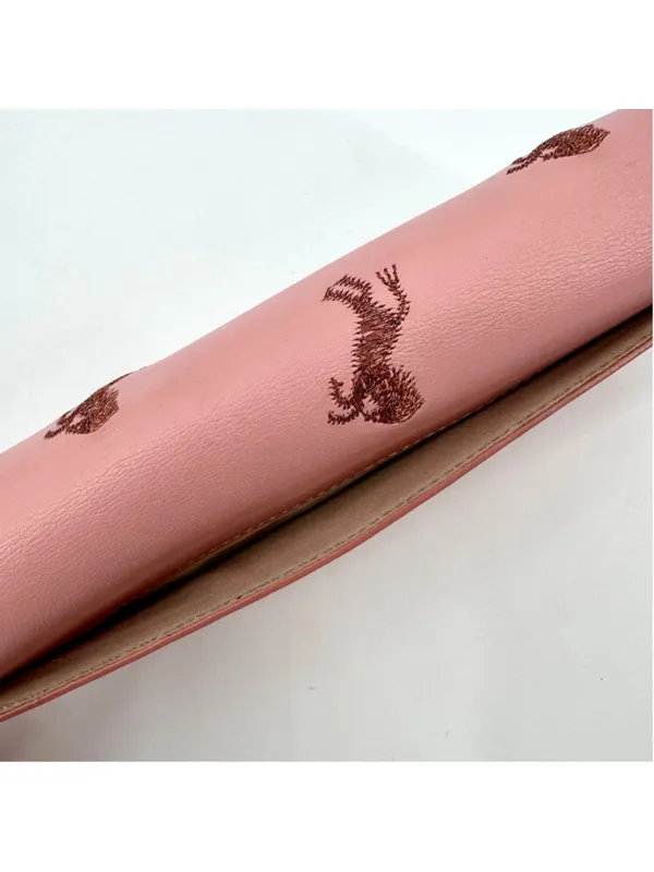 Rare Chloé Pink Horse Embroidered Leather Wallet Equestrian - Image 11