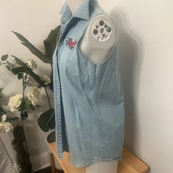 Bud Racing Denim Sleeveless Shirt NASCAR vintage - Image 3