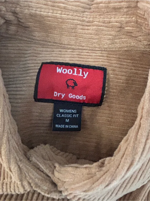 Woolly Dry Goods Women's Corduroy Shacket Tan - Image 4