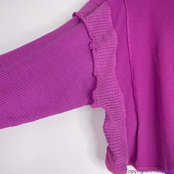 NEW Free People FP Movement Back to Me purple Snap Pullover Crop Henley‎ - Image 15