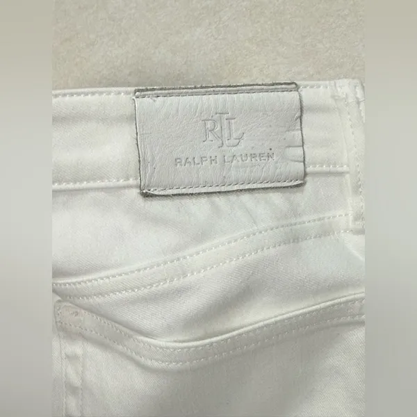 Ralph Lauren Women's Classic White Straight Leg Jeans Size 8 - Image 9
