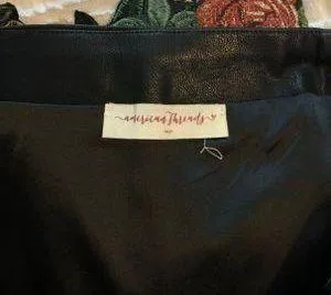 American Threads Black Leather Skirt - Image 4