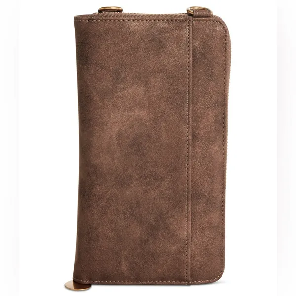 Style & Co. Leather Crossbody Phone Wallet in Chocolate‎ Brown - Image 4