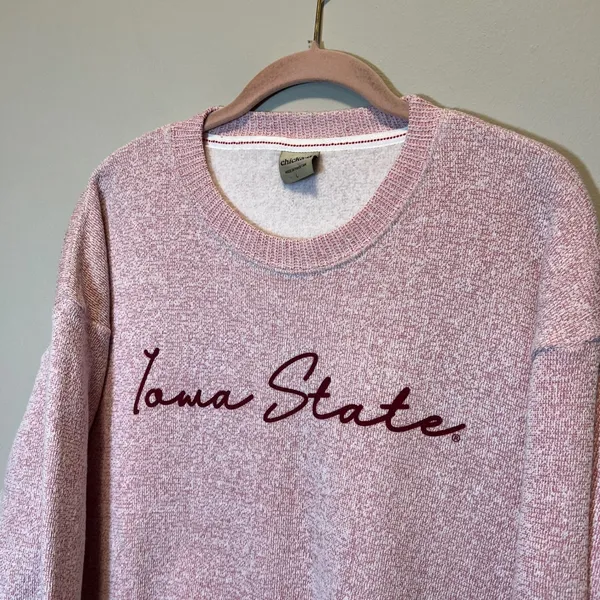 Chicka-d Iowa State University Red Marl Knit Crewneck Sweatshirt Women's Large - Image 5