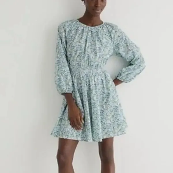 J.Crew Palermo smocked-waist mini dress in Liberty Thorpe Hill fabric M - Image 2